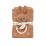 Gift Set - Blanket and Rattle - Brown