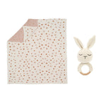 Gift set - blanket and rattle - cream — Close-up | Baboo
